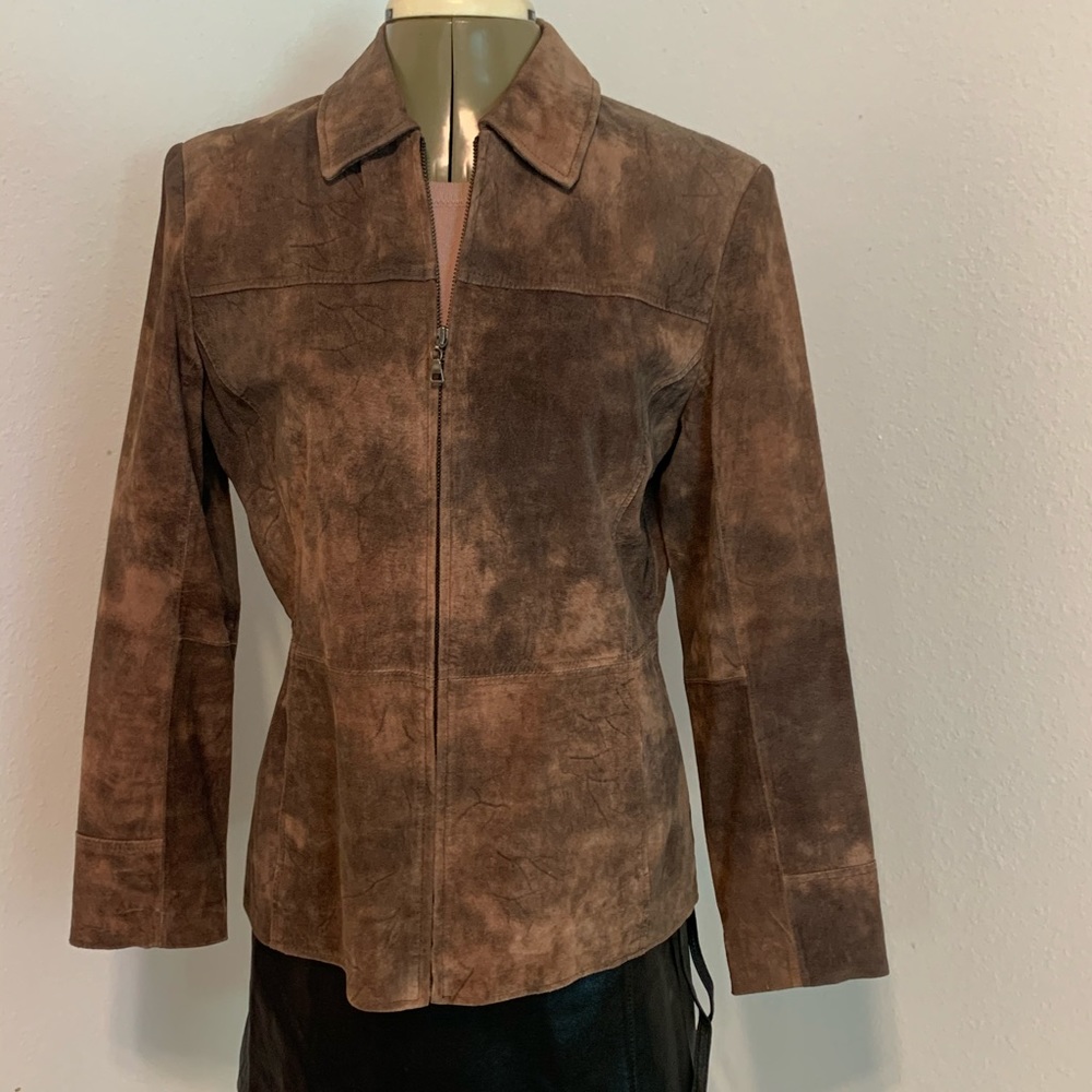 Harvè Bernard Brown destroyed Leather Jacket